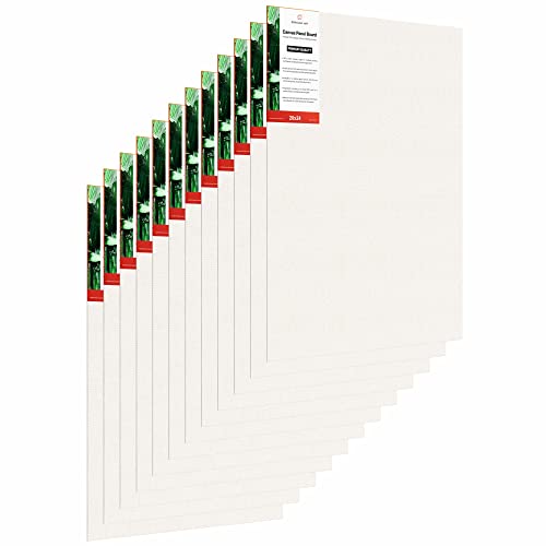 Image of Scholar Art Hobby Series 04 Oz (230 GSM) 100% Cotton Canvas Panel Board for Painting (White Blank Canvas Boards for Acrylic Paint, Oil Paint, Wet & Dry Media) | 20 inchx24 inch (50x60 cm), Pack of 12