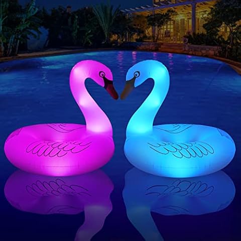 FlyfreeU Solar Swan Pool Floats with Lights Cover