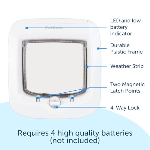 Image of PetSafe Microchip Cat Door, Exterior or Interior Pet Door - Multi-User RFID Access Up to 40 Pets, 4-Way Locking, Weatherproof, DIY Easy Install, Hardware Kit; Privacy for Cat Litter Box or Pet Feeder