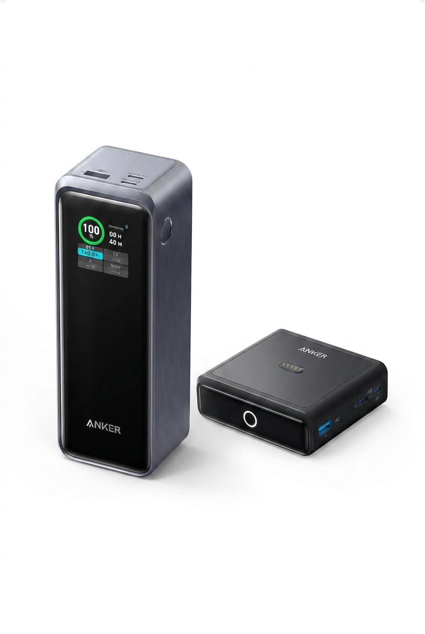 Anker Prime Power Bank 27650mAh 250W + Base de Carga 100W (Estacion de Escritorio 4 en 1, Lote)