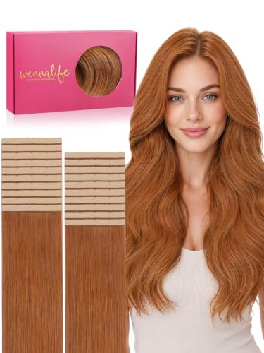 Image of WENNALIFE 3.15 inch Wide Tape in Hair Extensions Human Hair, Tape in Weft
