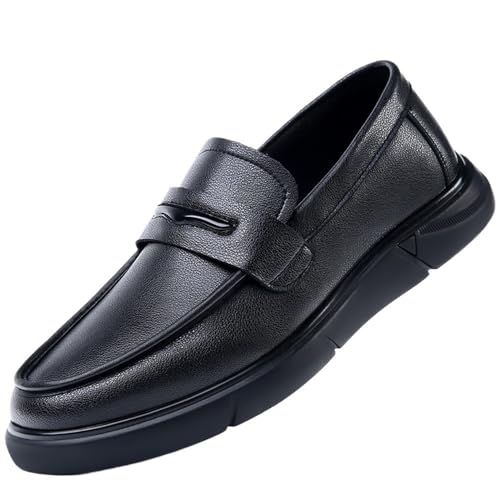 Men's Genuine Leather Slip On Loafers Spring Breathable Casual Driving Shoes Lazy Style Trendy Comfortable Moccasins - Main Image