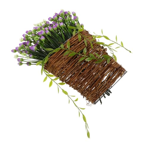 Panier suspendu couronne fleurs artificielles pour déco extérieure