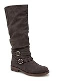 XOXO Women's MIKA-C Mid Calf Boot, Dark Brown, 7.5