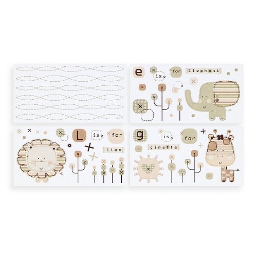 1 X Natures Purest Sleepy Safari Bedding: Sleepy Safari Removable Wall Appliques Ecru by Bobfriend
