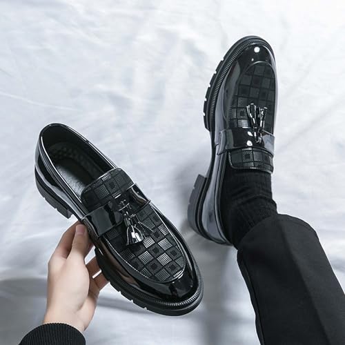 Men's Comfortable Non Slip Flat Shoes Plus Size Business Leather Shoes Square Toe Casual Comfortable Formal Shoes3