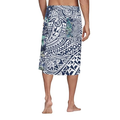 Men's Polynesian Pareo Hawaiian Wrap Skirt Tropical Beachwear Cover-Up Pacific Island Ethnic Print4