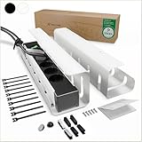 UNITURE® Under Desk Cable Management Tray [2-Pack with Full Mounting Kit] – Desk Cable Tray for Tidy Workspace