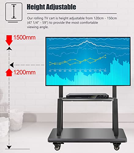 Soporte móvil para TV universal 32" a 65" con ruedas y altura ajustable miniatura 4