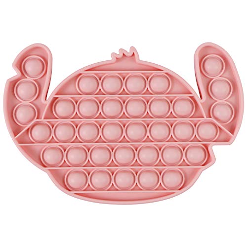 EVERMARKET Push Pop Bubbles Fidget Sensory Toy,Bubble Popper Stress Reliever Silicone Squeeze Toy Anti-Anxiety Tools,a Great Way to Relax and Keep Busy for Kids and Adults(Stitch,Pink)