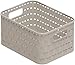 Produktbild Rotho Country Aufbewahrungskorb 2l in Rattan-Optik, Kunststoff (PP recycelt) BPA-frei, beige, A6/2l (18,3 x 13,7 x 9,8 cm)