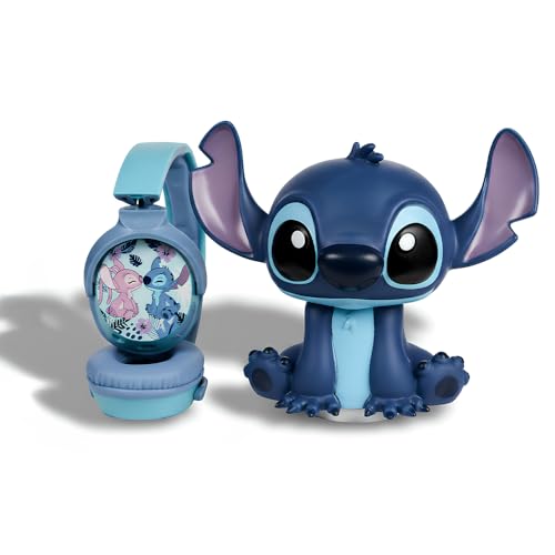 Image of Disney Stitch Bluetooth Headphones with Mood Light Gift Set for Kids | Soft Padded Foldable Swivel Cups | Safe 85dB Vol Limit | | Aux Input | 22H Playtime | Perfect for Boys & Girls, Ages 5-16