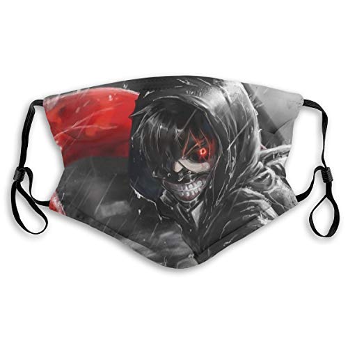 Windproof Reusable Mouth Mask Activated Carbon Filters, Tokyo Ghoul Cosplay Kaneki Ken Mask