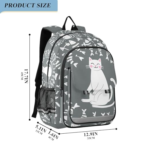 Bolaz Kids' School Backpack with Safety Reflectors Strip,Great for Boys & Girls Ages 6–12,Circle Cat2