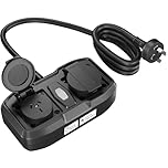 HBN Outdoor Smart Plug WiFi Outlets, IP54 Waterproof Indoor Smart Outlets, Compatible with Amazon Alexa and Google Assistant, Voice Control 2 Grounded Heavy Duty Sockets