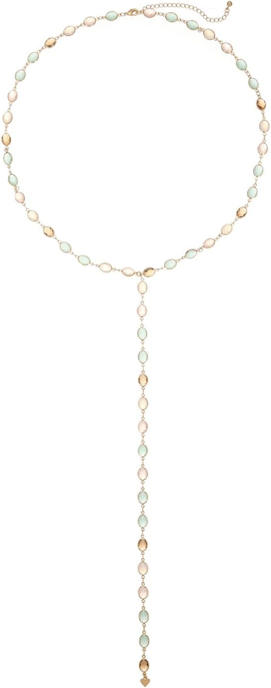 Chic Beaded Lariat Necklace in Vibrant Green - Elegant Long Y-Necklace with Adjustable Length - Perfect for Layering - Fashion Forward Accessory