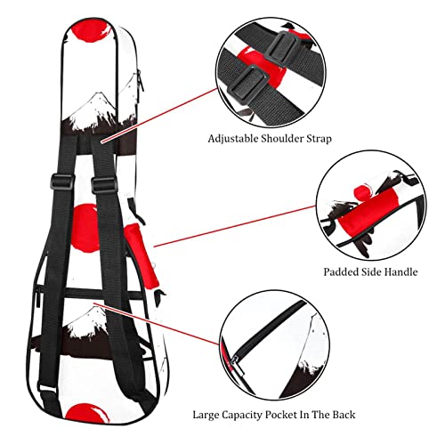 Housse de ukulélé japonaise avec motif soleil rouge Fuji Housse de transport pour ukulélé avec sangle réglable - Les Beatles, Paul McCartney, John Lennon, RIngo Starr, George Harrison Housse de ukulélé japonaise avec motif soleil rouge Fuji Housse de transport pour ukulélé avec sangle réglable – Image 4