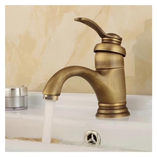 DRFGNF Grifo, Grifo de Lavabo, Grifo de Cocina, Grifo de baño, Grifo Monomando para baño, Grifo Mezclador de latón Antiguo