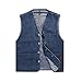 Produktbild Herren Jeansweste, Ärmellose Jeansweste Für Herren, Klassische Verwaschene Jeansweste, Lässige Cargo-Cowboy-Weste, Übergangsjacke, Weste, Geschenk Für Damen Und Herren, Blau, Xxl