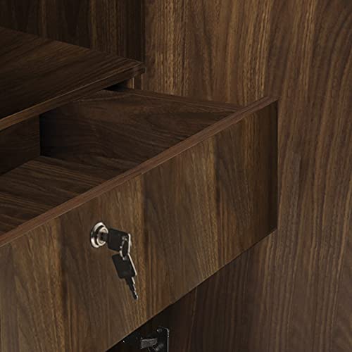 Image of Wakefit Wardrobe | 1 Year Warranty | Engineered Wood Almirah, Cupboard for Clothes Storage | 3 Door, 1 Drawer, 1 Hanging Space | Cashmere - Columbian Walnut