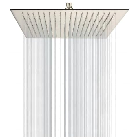 Yodel Faucet 16 Inch Rain Shower Head Brushed Nickel Ceiling Mount 304 Stainless Steel High Pressure Rainfall Showerhead Ultra Thin Water Saving Cover