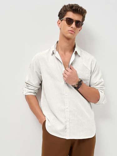Image of Urbano Fashion Men's Cotton Full Sleeve Regular Fit Casual Striped Shirt