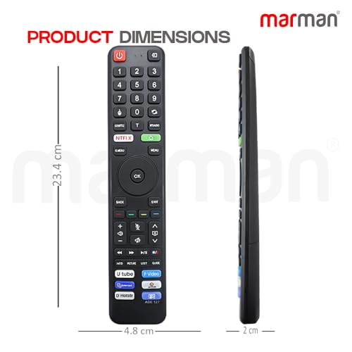 Image of marmanCompatible with Thomson Smart TV Remote Control Suitable for Android LED FHD UHD & 4K TV Non Voice Command with Streaming Apps Like Netflix, YouTube and Prime Video