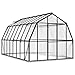 Produktbild vidaXL Gewächshaus mit Fundamentrahmen Tomaten Treibhaus Tomatenhaus Frühbeet Garten Pflanzenhaus Gartenhaus Anthrazit 12,63m² Aluminimum