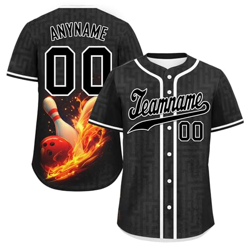 Custom Bowling Jerseys for Men,Women,Youth Personalized Button-Up Shirt with Team Name,Number for Teams and Amateur Bowler4