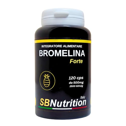 BROMELINA Forte Drenante Purissima per Ritenzione Idrica Gambe Gonfie | Antinfiammatorio Naturale | Integratore Estratto di Ananas in 120 Capsule da 500 mg Dosaggio Potente 2500 GDU | Bromelain