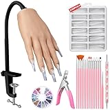 Yokilly Silikon Übungshand für Nageldesign: Flexibel Training Übungshand für Gelnägel Acrylnägel - Nagelhand zum üben Nagel Hand Modell Set für nägel (Übungshand für Nageldesign Kit -1)