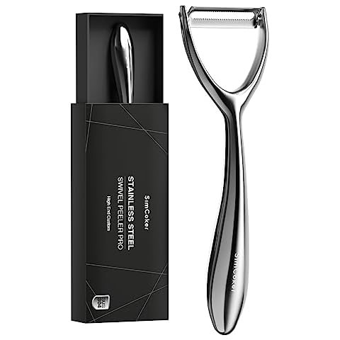 SimCoker Vegetable Peeler, 304 Stainless Steel Y Peeler, Premium Potato Peelers for Kitchen, Veggie Peeler for Kitchen, Cucumber & Carrot Peeler, Ultra Sharp Blade, Ergonomic Non-Slip Handle Cover