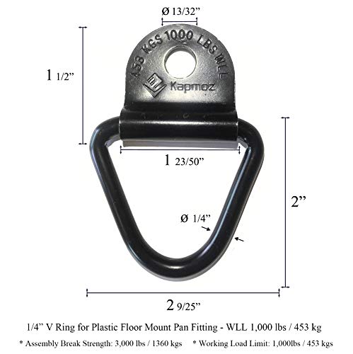 Heavy Duty Truck Bed Tie Down Anchors Rings Trailers Hook Cargo Bolt On V Ring Pickups Rail Accessories (10 Pack) #TOP1