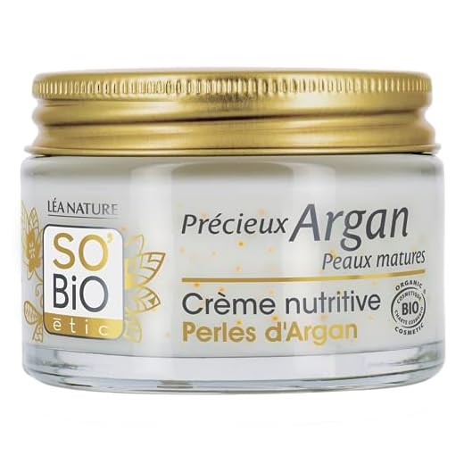LÉA NATURE SO BiO étic| Crème nutritive Perles d’Argan – Précieux Argan Peaux matures | Peau intensément nourrie| Fermeté & densité | Huile d’Argan Bio – Collagène végétal | Made in France| 50 ml