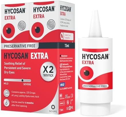 Hycosan Extra - Twin Pack - Eye Drops with Hyaluronic Acid for So...