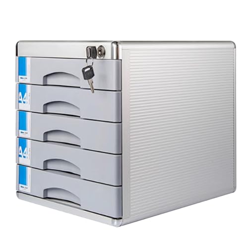 Archivador con cerradura, cajón multicapa de aluminio para oficina y organización del hogar