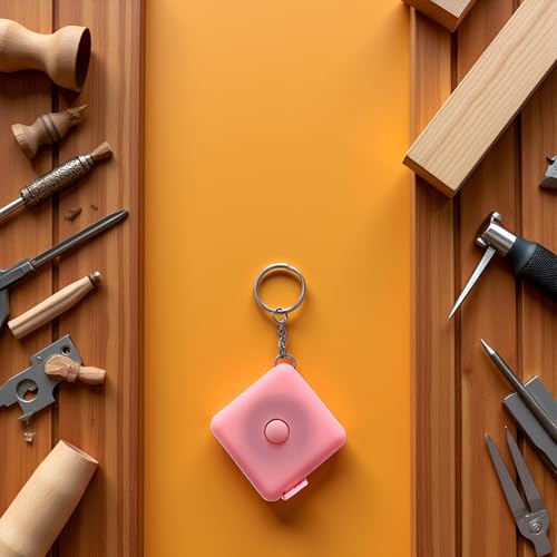 Cinta métrica portátil cuadrada rosa mini compacta telescópica miniatura 2