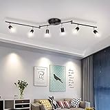 Kit de iluminación de riel, foco de techo negro/plateado/dorado de 4 y 6 vías, cabezal pivotante flexible, iluminación...