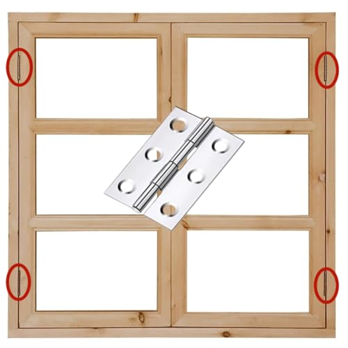 Image of Stainless Steel 3 in Hinges for Door Window Wooden Box, 12 Pack