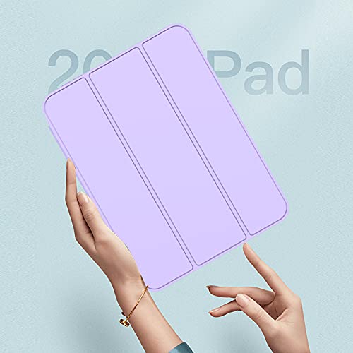 iMieet iPad mini 7 Case 2024 (A17 Pro), iPad mini 6 Case (8.3-Inch,2021 Model), iPad mini 7th/6th Generation Case with Pencil Holder, Trifold Stand Smart Case with Soft TPU Back,Clove Purple