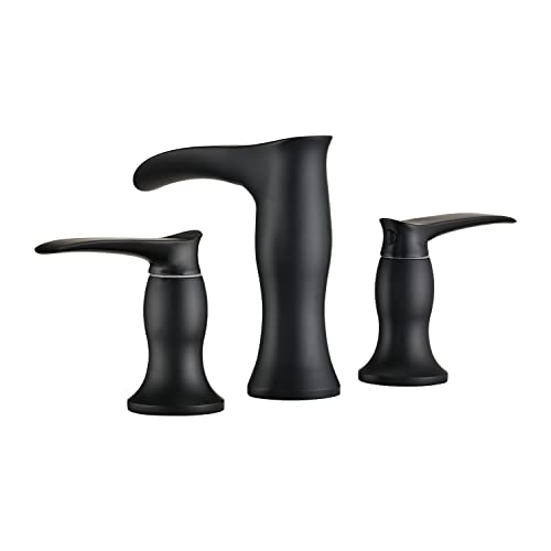 Robinet de lavabo de salle de bain cascade noir mat 8 pouces mitigeur de vasque