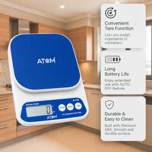 ATOM Store Atom Digital Kitchen Weighing Scale With 10Kg Capacity & - Image 4