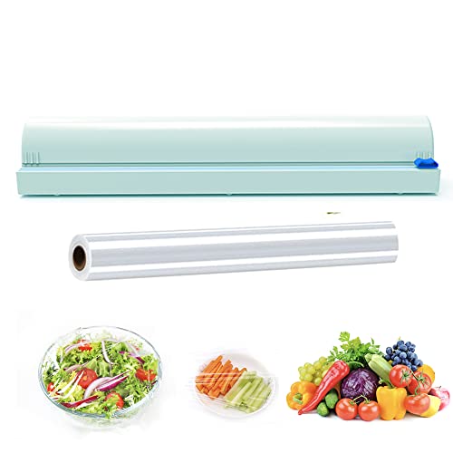 Plastic Wrap Dispenser with Cutter Cling Foil Wrap Dispenser with Cutter Professional with Cutter Refillable Cling Film Dispenser Included 1 BPA Free Plastic Wrap