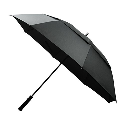 Becko 10-Rib Fast-Dry Foldable Travel Umbrella with 210t Fabric Teflon, Reinforced Windproof Frame - Auto Open/Close, Easy Carry (Black) … (Black 2)