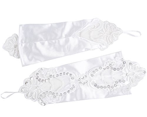 Jishen Lady Formal Banquet Party Bride Lace Wedding Gloves Gift Long 11" #TOP5