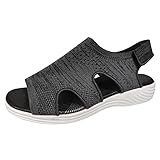 Sandalen Damen Sommer Orthopädische Schuhe Slingback Slide Sport Strick Sandalen Mit Luftkissen Leichte Laufschuhe Clogs Plateau Rutschfest Frauen Barfuss Sandalette Sneaker Sportschuhe Turnschuhe