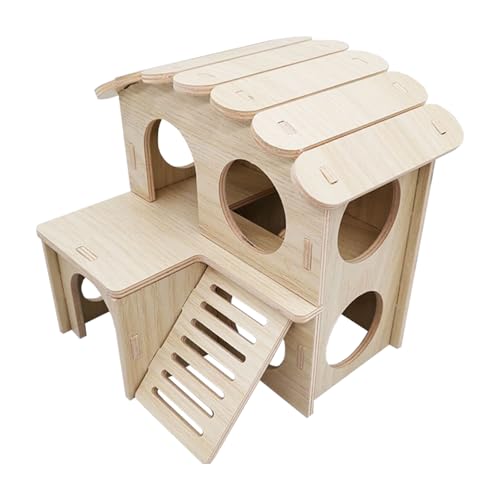 Casas de madera, jaulas, escondites con ventanas, animales pequeños, hábitats, escaleras decorativas, juguetes para jerbos, hámsteres, jerbos, ratones, osos dorados, animales pequeños