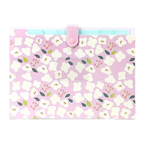 Buhdjfnke AmpliacióN de la Carpeta de Archivos Archivo de Archivo Floral A4 y TamañO Carta Organizador Titular 8 Bolsillos (Rosado)