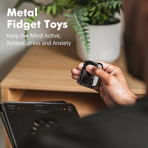 Image of Metal Fidget Slider, Magnetic Haptic Slider, EDC Brick Blocks Fidget Toys for Adults - Help Relieve Stress, Anxiety, Tension, Promotes Focus, Clarity (Black)