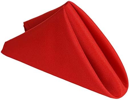 AHOLTA DESIGN Stain Resistant Polyester Cloth Dinner Red Cloth Napkins 17 in Non Iron Spring Patio Dinner Wedding Parties Spring Patio Summer Red Napkin 17"x17" 5PCs